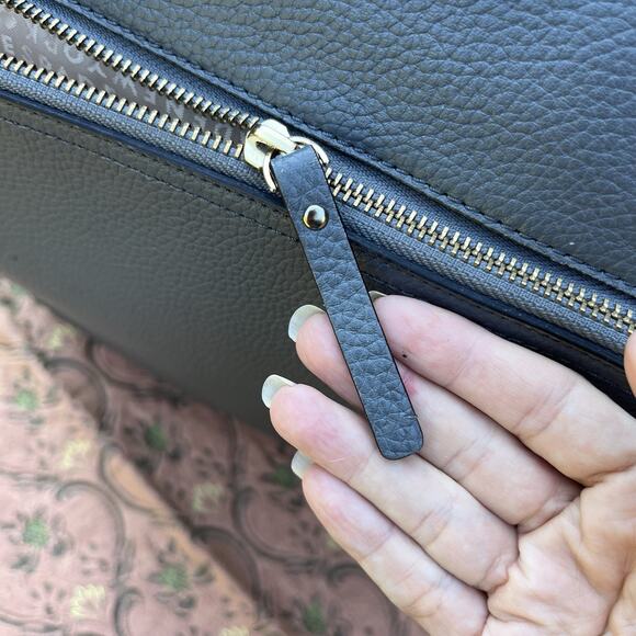 Kate Spade New York Large Gray Baxter Street Fernrose Pebbled Leather Tote Bag - Picture 9 of 16